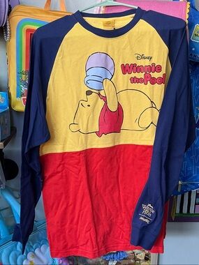 Disney Winnie the Pooh Colorblock Long Sleeve Shirt - Yellow, Red & Navy